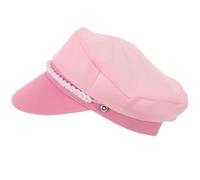 Uonlytech Sombrero de Capitán Marinero Rosa para Cosplay y Viaje en Yate, Gorra Ajustable de Poliéster Estilo Clásico y Elegante para Fiestas Náuticas