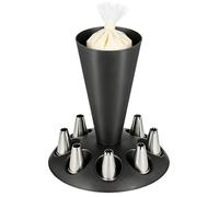 Uonlytech Soporte para Mangas Pasteleras con Ranuras para Boquillas, Negro