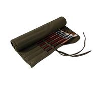 Uonlytech Soporte para Pinceles de Pintura Artística de Lona Resistente con Ranuras para Almacenar y Transportar Pinceles de Óleo y Verde Oscuro