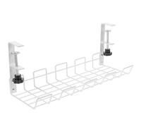 Uonlytech Soporte para Regletas de Enchufes y Organizador de Cables de Oficina en Acero al Carbono Blanco, Estante Compacto Debajo del Escritorio para Gestión y Color Color Aleatorio