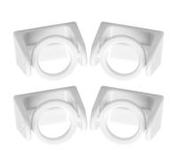 Uonlytech Soportes de Barra para Cortinas 4 Piezas de Color Claro, Ganchos Adhesivos sin Taladro, Multifunción y Giratorios, Compatibles Varillas Telescópicas, Ideales para Baño, Cocina
