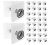 Uonlytech Soportes de Cajón 45° Cuñas de Plástico Abs Tornillos de 4x16 Mm para Reparación de Fondos Hundidos, Herrajes para Cajones, Kit de 50 Piezas para Muebles de Cocina