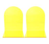 Uonlytech Sujetalibros Acrílico Amarillo Tipo L para Oficina y Dormitorio, Soporte Decorativo Antideslizante para Libros, Pack de 2 Piezas