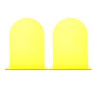 Uonlytech Sujetalibros de Acrílico Amarillo Tipo L para Documentos, Antideslizante y Decorativo, 2 Piezas para Biblioteca o Librería