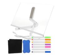 Uonlytech Tablero Acrílico Luminoso LED con Soporte Ajustable y Rotuladores Pizarra Borrado Seco para Notas y Dibujos Placa Luminosa para Mensajes Visible de Noche
