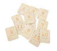 Uonlytech Tarjetas Mensuales de Madera Beige para Ñiño 12 Piezas Resistentes para Fotos y Manualidades, Accesorios Ideales para Registrar el Crecimiento del Recién Nacido