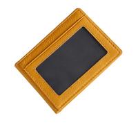 Uonlytech Tarjetero de Cuero Auténtico Multifuncional para Tarjetas de Identificación Funda Protectora Práctica en Color Tierra Organizador Compacto para Oficina Viajes y Uso Diario