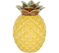 Uonlytech Tarro de Cerámica y Diseño Amarillo para Almacenar Té Suelto Tapa Sellada Forma de Piña Adecuado para Oficina y Decoración