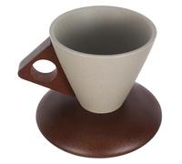 Uonlytech Taza de Café de Gres Rústica de 250ml con Forma Cónica, Cerámica Apta para Lavavajillas y Fácil Limpieza, Adecuado para Oficina y Hogar