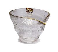 Uonlytech Taza de Vidrio para Dispensar Té con Diseño Artesanal y Borde Dorado Distribuidor de Té para Bebidas Calientes y Frías para Oolong y Uso Doméstico Elegante