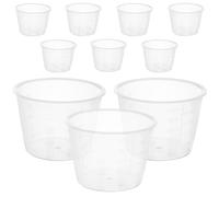 Uonlytech Tazas Medidoras de Arroz Fáciles de Limpiar Rebabas Pack de 10 de Plástico Pp Transparentes de 80ml para Cocina Diaria y Repostería