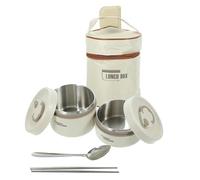 Uonlytech Tazón de Ramen Grande con Tapa Hermética y Asa, Contenedor Aislado de Acero Inoxidable y Pp para Comida Fría o Caliente, Capacidad 600ml y 440ml