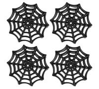 Uonlytech Telarañas de Plástico Negras para Halloween 200 Piezas - Telaraña Falsa Elástica para Decoración de Fiestas Casas Embrujadas Paredes y Exteriores Accesorios Reutilizables para