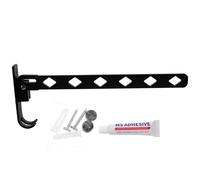 Uonlytech Tendedero de Pared Retráctil Negro sin Perforaciones Perchero Invisible Plegable para Colgar Ropa Delicada Adecuado para Baño Lavadero y Espacios Pequeños 1 Pieza