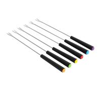 Uonlytech Tenedores de Fondue de Acero Inoxidable Resistentes al Calor, Juego de 6 Piezas para Queso, Frutas y Chocolate, Utensilios Prácticos para Olla Caliente y Barbacoa, Accesorios