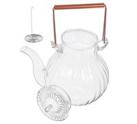 Uonlytech Tetera de Vidrio Resistente al Calor Hogar, Capacidad 800ml, Diseño Elegante y Retro, Adecuada para Fogón Portátil y Fácil de Llenar