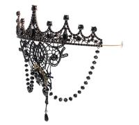 Uonlytech Tiara Barroca para Novia y Mujer en Metal Negro, Adorno Elegante y Delicado para Boda y Halloween Estilo Sofisticado y Compatible con Varios Peinados