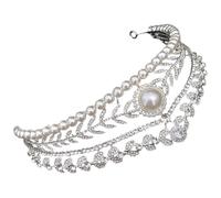 Uonlytech Tiara de Aleación de Zinc Perlas E Incrustaciones de Strass para Boda, Diseño Elegante y Reutilizable, Adecuado para Mujeres en Eventos Nupciales