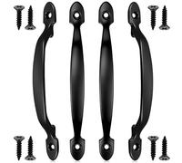 Uonlytech Tiradores de Puerta de Acero Inoxidable Negro 158 MM Paquete de 4 con 8 Tornillos Manijas para Armarios y Muebles Ideales para Puertas Interiores y Gabinetes Domésticos