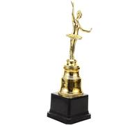 Uonlytech Trofeo de Baile Femenino de Ballet Estatua Delicada de Bailarina, Superficie Lisa y Color Dorado, Trofeo de Plástico Estable para Competiciones y Espectáculos de Talento