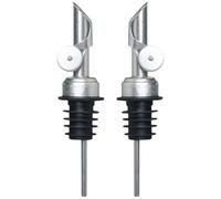 Uonlytech Vertedores de Vino con Tapa Metálica de Acero Inoxidable Set de 2 y Boquilla Antigoteo Fácil de Desmontar para Dispensador de Portátil