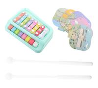 Uonlytech Xilófono de Percusión de Plástico 2 1 para Pequeños Juguete Musical con 8 Notas Incluye 1 Piano 2 Martillos y 5 Partituras Instrumento Educativo para Color Aleatorio