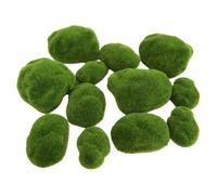 Uooduby 12 Piezas de Bolas de Rocas de, Decoración de Piedra Verde Artificial, Adorno de Simulación de Planta Realista Falsa, Exhibición de Ventana de Fiesta