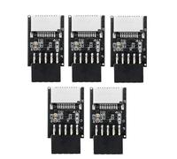 Uooduby 5 Piezas Adaptador de Panel Frontal USB Tipo-e Hembra A USB 2.0 Conector Hembra de 9 para Placa Base de Computadora H8WD
