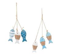 Uooduby Adorno NáUtico para Colgar en la Pared, DecoracióN de Peces de Madera, Adornos Colgantes de Madera de Estilo MediterráNeo para DecoracióN Colgante de Puerta y Pared