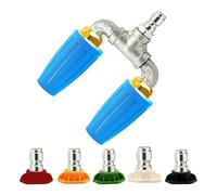 Uooduby Boquilla Turbo Dual para Lavadora A Presión Eléctrica con 5 Puntas para Lavadora A Presión Eléctrica, Conector Rápido de 1/4, Orificio 2.0, 4000 PSI