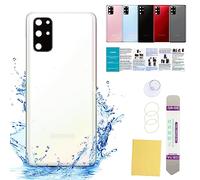 UooFide Funda de cristal compatible con Samsung Galaxy S20+ de 6.7 pulgadas Galaxy S20 Plus SM-G985 SM-G986, todos los operadores con manual de instalación + kit de herramientas de reparación (blanco