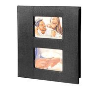 Uootach Álbum de 6 pulgadas 10x15 cm Versión horizontal (50 hojas/100 caras, puede contener 200 fotos) - Álbum de lino con ventana para familiares y bodas (negro)