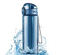 Uootach Botella de Agua, 780ml Botella Agua Deporte, Botella de agua Sin BPA a prueba de fugas, Una pulsación para abrir, para deporte, gimnasio, ciclismo, escuela, oficina, el camping(Azul)