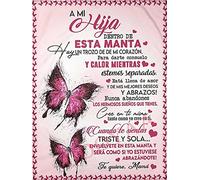 UOOYAA Manta De Franela, Manta para Mi Hija Desde Mamá Carta, Manta Sofás, Polar de Edredón Manta para Cama y Manta Cálida Estaciones Extra Suave, Cumpleaños, Navidad, Regalo