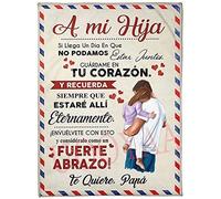 UOOYAA Manta De Franela Suaves Personalizada, Papá para Mi HijaCarta Throws Blanket TamañO Completo, Sofá De Forro Polar, Mantas De Oficina Español