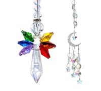 UOPJDD 1 Pieza De Cole De Cristal Y 1 Pieza De Cole De Estrella De Luna, Decoraciones De Ventanas, Accesorios para El Hogar, Decoraciones Coles Brillantes.