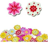 UOPJDD 150 Piezas De Botones De Flores, Botones De Madera Vintage, Accesorios De Decoración De Ropa, Materiales De Artesanía De Bricolaje.