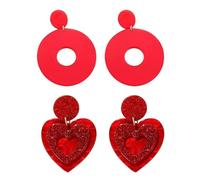 UOPJDD 2 Pares De Aretes Circulares, Pendientes Acrílicos Retro, Joyas Simples Y Versátiles, Accesorios De Ropa.