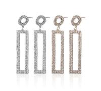 UOPJDD 2 Pares De Pendientes De Diamantes De Diablo Cuadrados, Joyas Elees, Pendientes Geométricos Simples, Accesorios De Ropa De Fiesta (Oro, Plata).