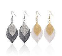 UOPJDD 2 Pares De Pendientes De Hojas, Pendientes De Diseño Creativo, Pendientes Minimalistas Retro, Joyas para Mujeres, Accesorios De Ropa.