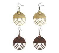 UOPJDD 2 Pares De Pendientes Huecos Retro, Pendientes Redondos, Joyas Simples Y Versátiles, Joyas Boho.