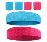 UOPJDD 2 Pares De Pulseras Y Diademas De 2 Piezas, Diademas Transpirables Y Absorbentes, Equipos Deportivos, Adecuados para Yoga, Carrera Y Fitness.
