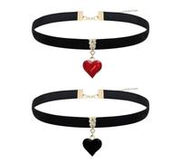 UOPJDD 2 Piezas Collar Cole En Forma De Corazón, Collar Simple Y Elee, Ajustable, Accesorios Creativos para Mujeres, Joyas Góticas.