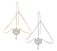 UOPJDD 2 Piezas De Cadena De Cabeza Cole De Dhinestone, Retro Y De Moda, Tocado Simple para Mujeres, Joyas De Frente Ajustables, Decoración Creativa De Peinado.