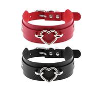 UOPJDD 2 Piezas De Collar De Amor De Metal, Collar De Cuero PU, Accesorios De Estilo Punk, Accesorios De Moda Y Personalizados.