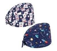 UOPJDD 2 Piezas De Sombrero De Turbante De Dibujos Animados, Sombrero De Enfermera, Sombrero De Turbante Ajustable, Adecuado para Salas De Operaciones, Salones De Belleza Y Laboratorios.