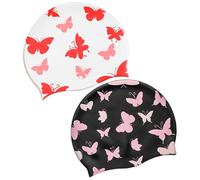 UOPJDD 2 Piezas De Tapa De Natación Estampada De Mariposa, Lindas Gorras De Natación, Gorras De Natación De Silicona para Niños, Equipo De Natación.