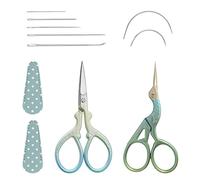 UOPJDD 2 Piezas Tijeras De Acero Inoxidable, Cubierta Protectora De 2 Piezas Y 7 Piezas Agujas De Costura, Herramientas De Costura, Tijeras Vintage, Accesorios para Manualidades De Bricolaje.