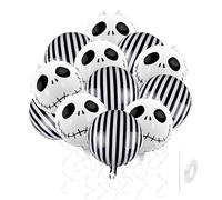 UOPJDD 6 Piezas De Globos De Cráneo Y 6 Piezas De Globos Rayados, Arreglo De Escena De Fiesta, Decoraciones De Fiesta, Globos Creativos Divertidos.