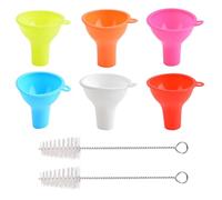 UOPJDD 6 Piezas Embudo De Silicona Y 2 Pinceles En Embudo De Piezas, Herramientas De Cocina, Herramientas De Dispensación De Líquidos, Mini Funnels.